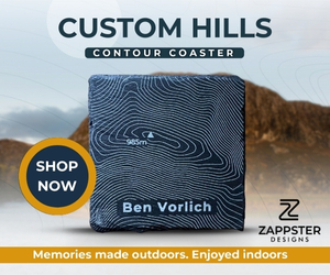 Zappster Designs - Ben Vorlich walk sponsor - custom coasters