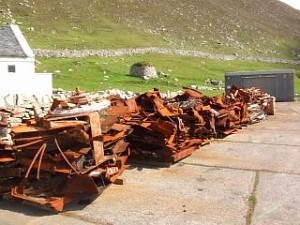 Spinningdale Wreck debris awaiting uplift - August 2009
