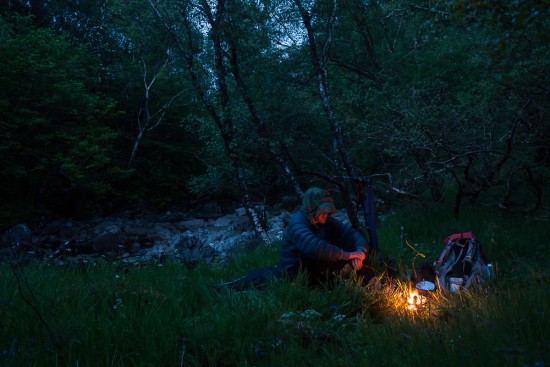 Midge hill under Bla Bheinn - but a small fire, head net and bivi bag made it work