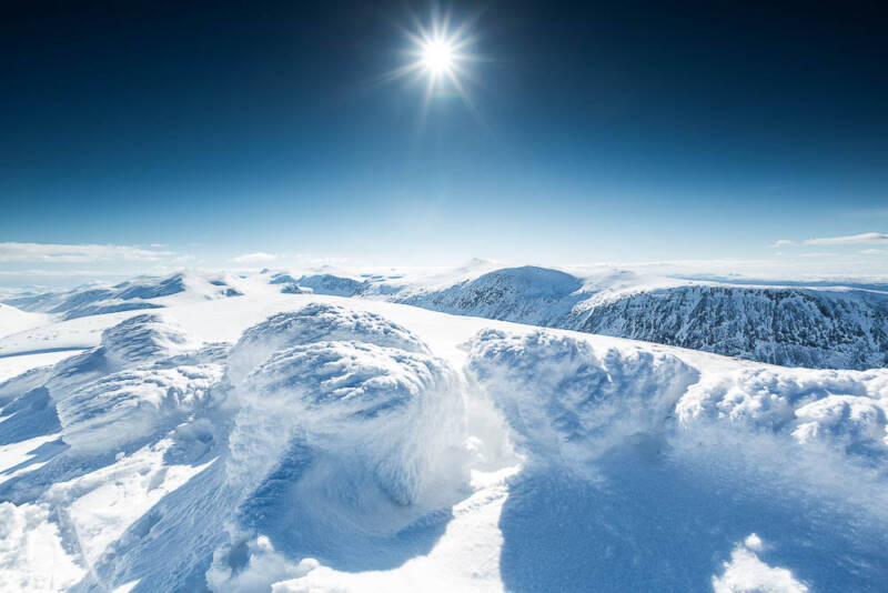 Reaching the summit of Bynack More, the second attempt, January