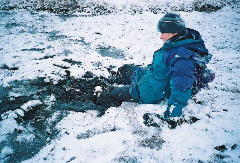 Bogs are hard to love, especially if it’s December 2004 and you’re my pal Andrew. And yes, I pulled him out AFTER I put my camera away.