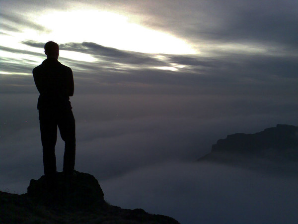 You don’t need a big mountain to get above the fog. Ropey phone self portrait on Arthur’s Seat in Edinburgh.