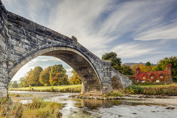 Pont Fawr & River Conwy, Llanrwst, North Wales