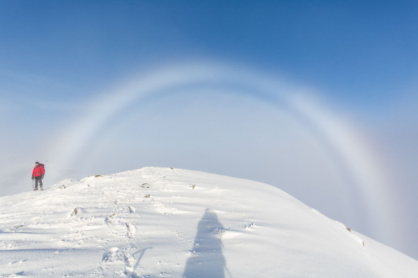 iso 160, 17mm, f10, 1/400th sec. Fogbog on a winter ascent of Cruach Adrain