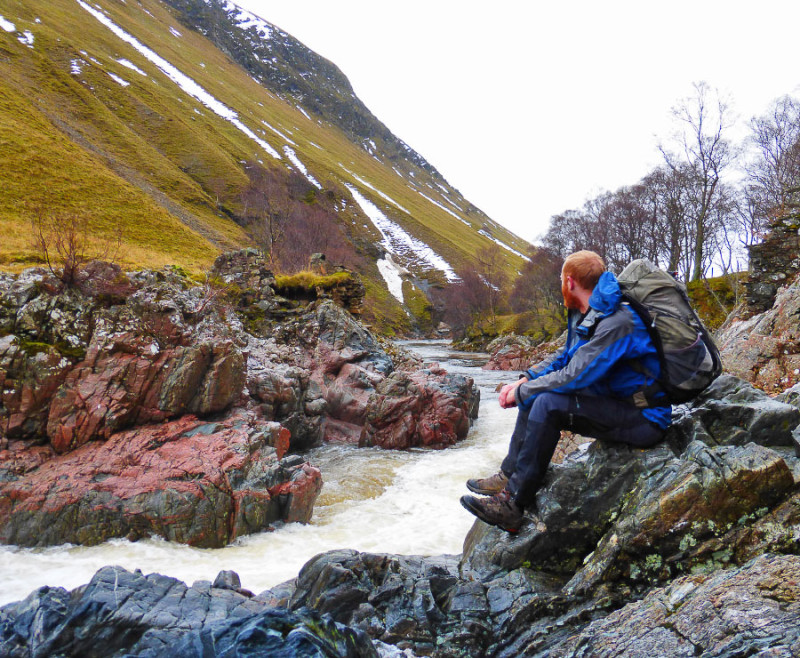 Contemplating life, the universe and everything rocky at Dail-an-eas in Glen Tilt. A truly historic location.