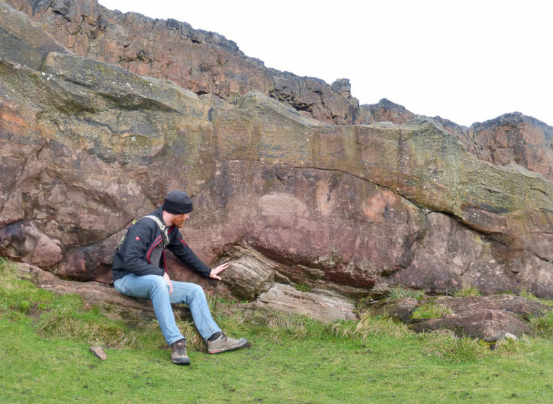 Hutton’s Section in Edinburgh – a 320 million yr old snapshot of sandstone being ripped upwards as molten rock passed over it.