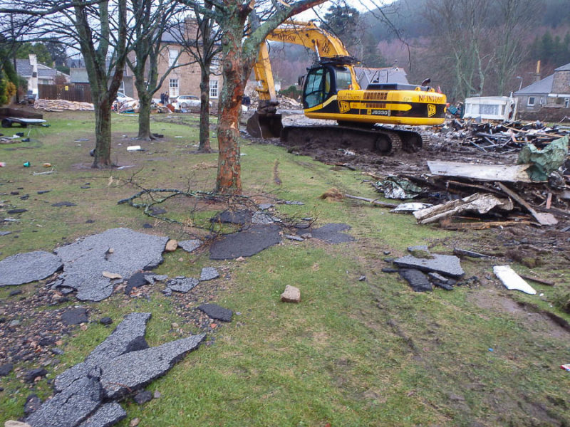 Ballater cleaning up after the flood. Photo reproduced with kind permission.