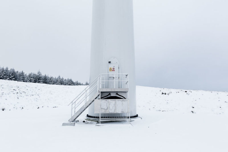 The Clyde Law windfarm, the largest installation in Europe and visible from the M74. 1 of 152 turbines.